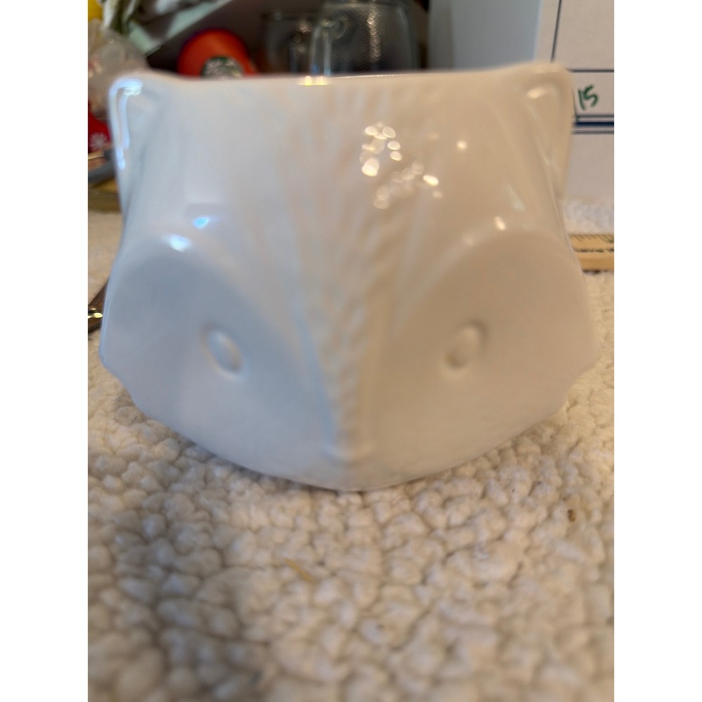 Martha Stewart Collection White Ceramic Fox Face Mug 14.3oz Woodland Animal Cup